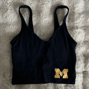 lululemon athletica Align Dark Blue Crop Top with Michigan Wolverines Logo